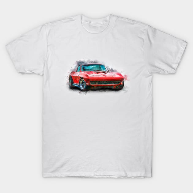 Red Corvette T-Shirt by Transchroma